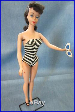 #4 original ponytail Barbie Doll VINTAGE 1960 Mattel with suit, heels, glasses