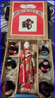 50-60's VTG Japanese Kabuki & Geisha Dolls 2 Sets. One with wigs & one with masks 50-60's VTG Japanese Kabuki & Geisha Dolls 2 Sets. One with wigs & one with masks