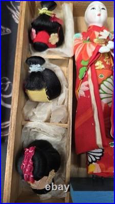 50-60's VTG Japanese Kabuki & Geisha Dolls 2 Sets. One with wigs & one with masks 50-60's VTG Japanese Kabuki & Geisha Dolls 2 Sets. One with wigs & one with masks