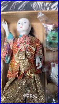 50-60's VTG Japanese Kabuki & Geisha Dolls 2 Sets. One with wigs & one with masks
