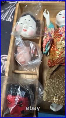 50-60's VTG Japanese Kabuki & Geisha Dolls 2 Sets. One with wigs & one with masks