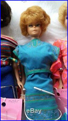 5 1962 1960's BUBBLE CUT Barbie Dolls 4 Japan Original outfits Vintage 1960's