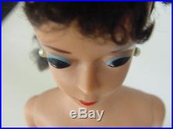 60s Vintage Mattel Ponytail Dark Brunette Barbie Doll #5 Japan Blue Eyeliner #4