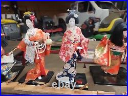 9 Vintage Yamaha Kyugetsu Japanese Geisha Dolls Lot