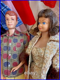 AWESOME Vintage 1960s Barbie Ken Alan Dolls, Clothes, Accessories, Case LOOK