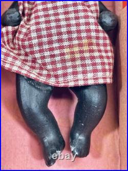 Adorable Vintage Hawaian Black Baby 4.5 in Original Box Japan Bisque hawaiian