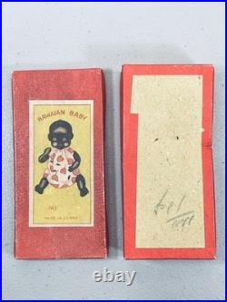 Adorable Vintage Hawaian Black Baby 4.5 in Original Box Japan Bisque hawaiian