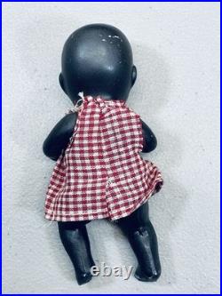 Adorable Vintage Hawaian Black Baby 4.5 in Original Box Japan Bisque hawaiian
