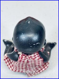 Adorable Vintage Hawaian Black Baby 4.5 in Original Box Japan Bisque hawaiian