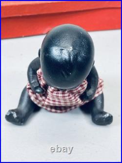 Adorable Vintage Hawaian Black Baby 4.5 in Original Box Japan Bisque hawaiian
