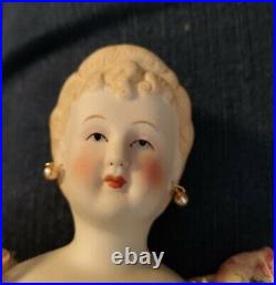 Antique 12 inch Japan Blonde China Head Doll in Antique Ensemble 16