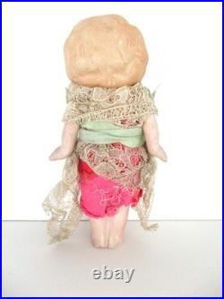 Antique, 1920's Japan BLONDE, BISQUE, KEWPIE GIRL, Lace Dress, 6'', ADORABLE Antique, 1920's Japan BLONDE, BISQUE, KEWPIE GIRL, Lace Dress, 6'', ADORABLE