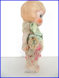Antique, 1920's Japan BLONDE, BISQUE, KEWPIE GIRL, Lace Dress, 6'', ADORABLE Antique, 1920's Japan BLONDE, BISQUE, KEWPIE GIRL, Lace Dress, 6'', ADORABLE
