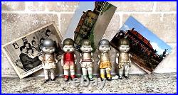 Antique Dionne Quintuplets Bisque Porcelain Dolls 4 Tall With Post Cards (69)