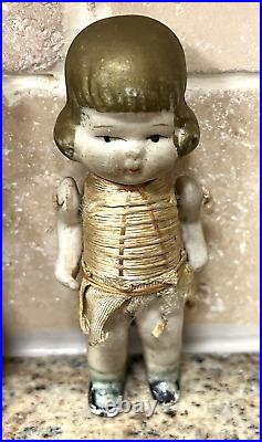 Antique Dionne Quintuplets Bisque Porcelain Dolls 4 Tall With Post Cards (69)