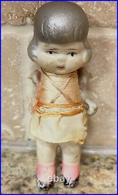 Antique Dionne Quintuplets Bisque Porcelain Dolls 4 Tall With Post Cards (69)