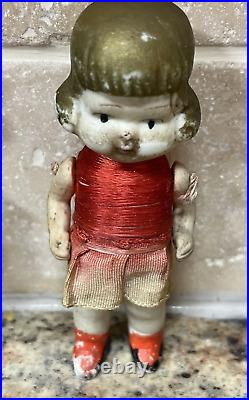 Antique Dionne Quintuplets Bisque Porcelain Dolls 4 Tall With Post Cards (69)