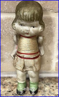 Antique Dionne Quintuplets Bisque Porcelain Dolls 4 Tall With Post Cards (69)