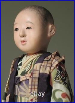 Antique Ichimatsu Boy Gofun Doll Japanese In Silk Layered Kimono