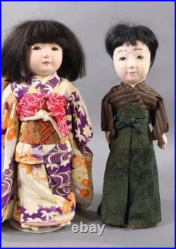 Antique Japanese Early Gofun 14 Pair Of Male And Female Dolls