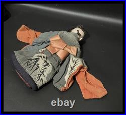 Antique Japanese Mitsuore Three-Jointed Gosho Doll Edo Period Gofun Glass Eyes
