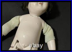 Antique Japanese Mitsuore Three-Jointed Gosho Doll Edo Period Gofun Glass Eyes