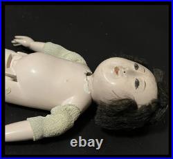 Antique Japanese Mitsuore Three-Jointed Gosho Doll Edo Period Gofun Glass Eyes