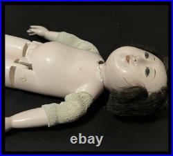 Antique Japanese Mitsuore Three-Jointed Gosho Doll Edo Period Gofun Glass Eyes