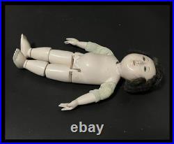 Antique Japanese Mitsuore Three-Jointed Gosho Doll Edo Period Gofun Glass Eyes