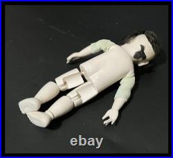 Antique Japanese Mitsuore Three-Jointed Gosho Doll Edo Period Gofun Glass Eyes