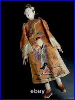 Antique Japanese Porcelain And Silk Opera Doll 1890