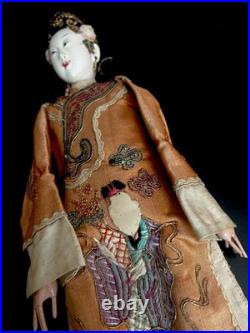 Antique Japanese Porcelain And Silk Opera Doll 1890