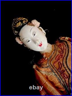 Antique Japanese Porcelain And Silk Opera Doll 1890