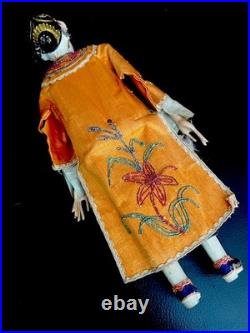 Antique Japanese Porcelain And Silk Opera Doll 1890