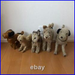 Antique Vintage Dog Plush Doll Toy Set of 5 bulk sale Steiff etc. From Japan