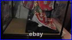 Asian doll japanese japan woman kimono fan hand made vintage