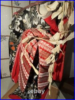 Authentic Vintage Japanese Geisha Doll + 21 Display Glass Case + Accessories