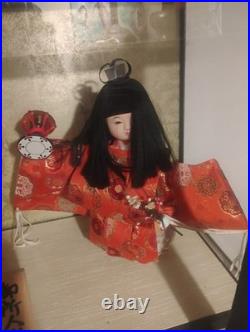 Authentic Vintage Japanese Geisha Doll + Display Glass Case + Accessories