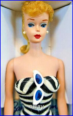 BEAUTY 1961 #5 Vintage Barbie Blonde PT S/S Booklet Glasses Stand Repro Box BIN