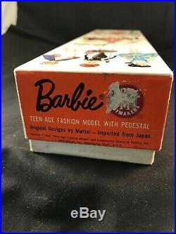 BUBBLE-CUT BRUNETTE VINTAGE BARBIEN/MINT withPAK LAMÉ SHEATH MINT1962 JAPAN BOX