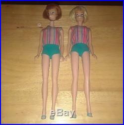 Barbie Doll American Girl 1958 Redhead Blonde Japan Swimsuit Shoes Lot 2 VTG