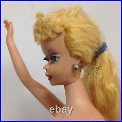 Barbie Doll Blonde Ponytail Straight Legged Arched Eyebrows 1959 Rare Barbie