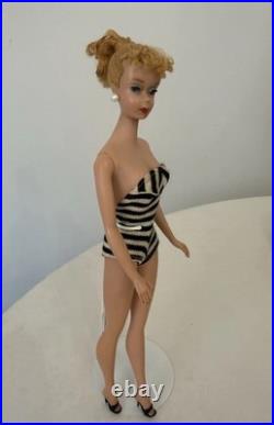 Barbie Doll Vintage Ponytail 4 Blond 1960-s Japan Solid Body Original