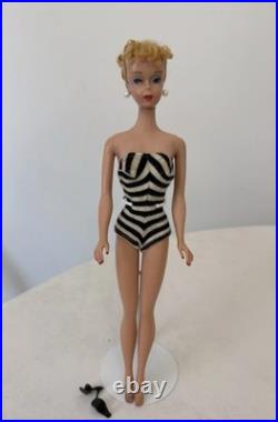Barbie Doll Vintage Ponytail 4 Blond 1960-s Japan Solid Body Original