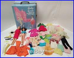 Barbie, Francie & Skipper Doll Trunk 1965 withDolls & Vintage Clothes Japan