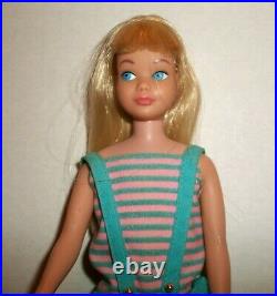 Barbie VINTAGE SKIPPER DOLL 1960S BLONDE HAIR BEND LEG DRESSED IN SWIMSUIT