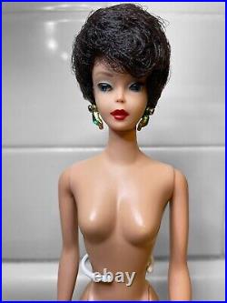 Barbie Vintage 1961 Bubble Cut Black Raven Hair Doll Red Lips Japan -Excellent