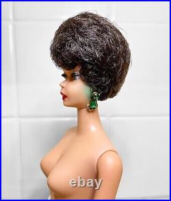 Barbie Vintage 1961 Bubble Cut Black Raven Hair Doll Red Lips Japan -Excellent