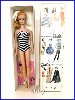 Barbie Vintage #4 or #5 Original Blond Ponytail Doll With Box (Model 850)