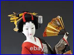Beautiful Vintage Japanese GEISHA Doll -Traditional Fan- Sukiyo Doll 54cm